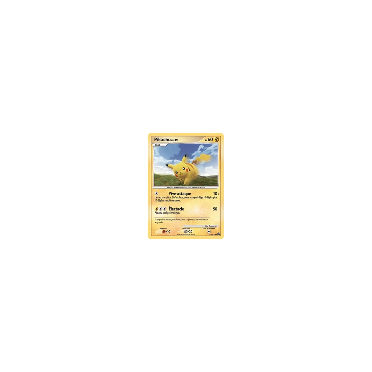 Carte Pikachu - Commune (Brillante) de Pokémon Diamant & Perle Aube Majestueuse 70/100