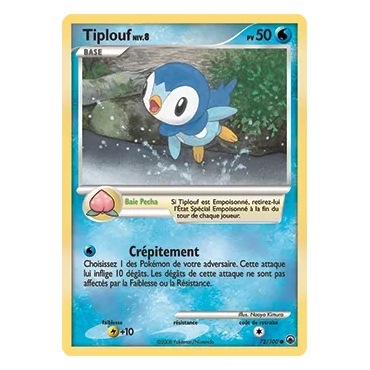 Tiplouf 72/100 : Joyau Commune (Brillante) de l'extension Pokémon Diamant & Perle Aube Majestueuse