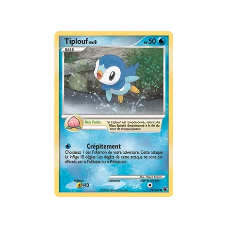 Tiplouf 72/100 : Joyau Commune (Brillante) de l'extension Pokémon Diamant & Perle Aube Majestueuse