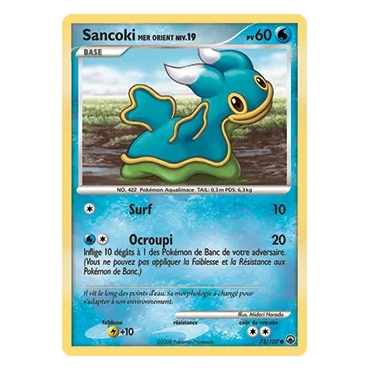 Carte Sancoki Mer Orient - Commune (Brillante) de Pokémon Diamant &amp; Perle Aube Majestueuse 73/100