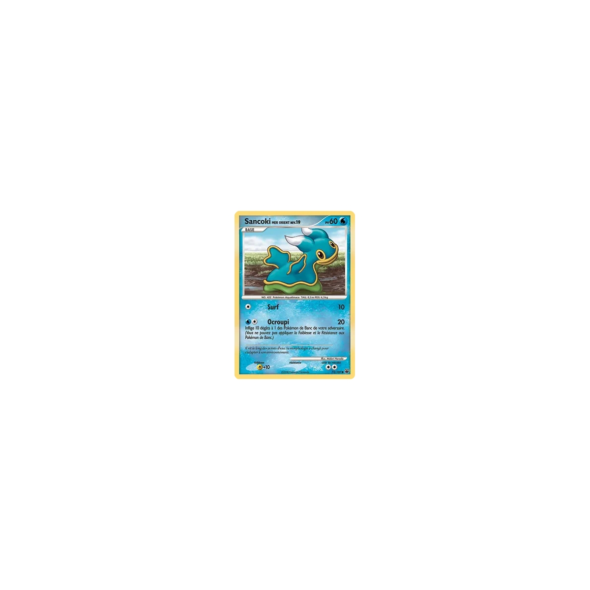 Carte Sancoki Mer Orient - Commune (Brillante) de Pokémon Diamant & Perle Aube Majestueuse 73/100