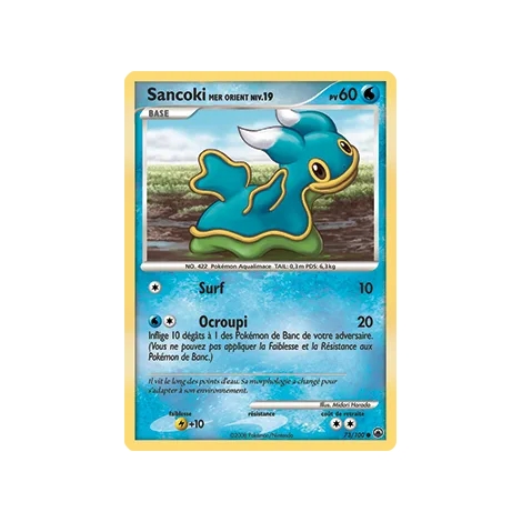 Carte Sancoki Mer Orient - Commune (Brillante) de Pokémon Diamant & Perle Aube Majestueuse 73/100