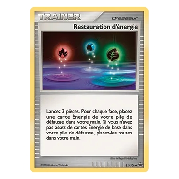 Carte Restauration d'énergie - Peu commune (Brillante) de Pokémon Diamant & Perle Aube Majestueuse 81/100