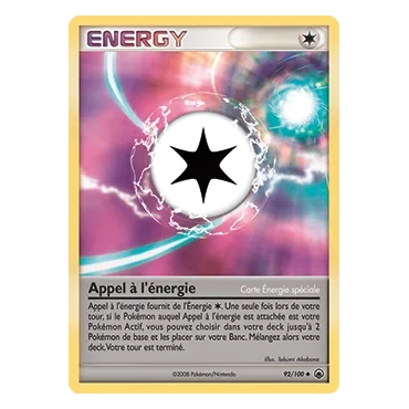 Découvrez Appel à l'énergie, carte Peu commune (Brillante) de la série Diamant & Perle Aube Majestueuse