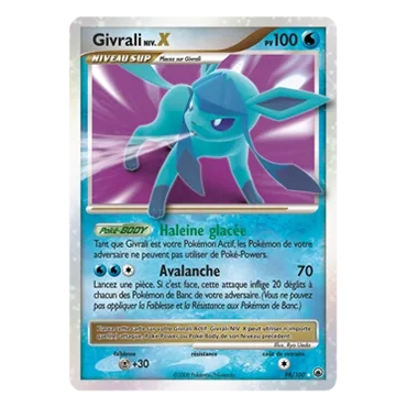 Givrali NIV.X 98/100 : Joyau Holographique rare NIV.X de l'extension Pokémon Diamant & Perle Aube Majestueuse