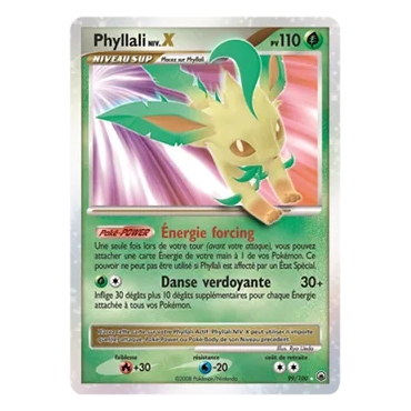 Carte Phyllali NIV.X - Holographique rare NIV.X de Pokémon Diamant & Perle Aube Majestueuse 99/100