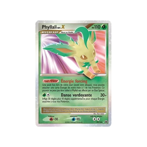 Carte Phyllali NIV.X - Holographique rare NIV.X de Pokémon Diamant & Perle Aube Majestueuse 99/100
