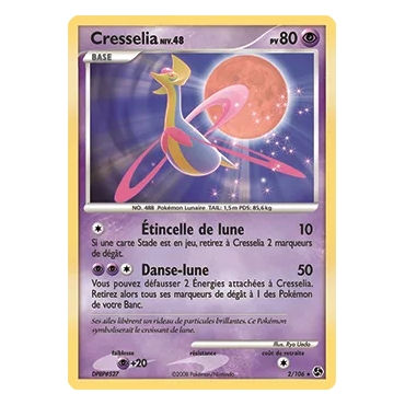 Carte Cresselia - Holographique rare de Pokémon Diamant & Perle Duels au sommet 2/106