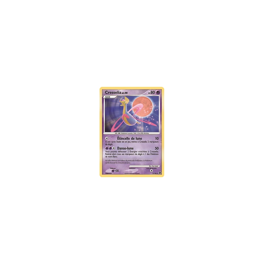 Carte Cresselia - Holographique rare de Pokémon Diamant & Perle Duels au sommet 2/106