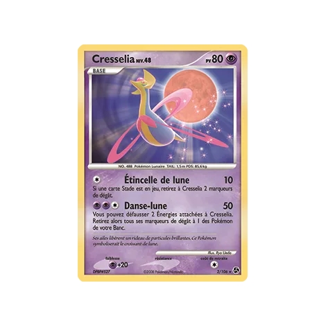 Carte Cresselia - Holographique rare de Pokémon Diamant & Perle Duels au sommet 2/106