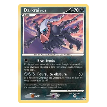 Découvrez Darkrai, carte Holographique rare de la série Diamant & Perle Duels au sommet