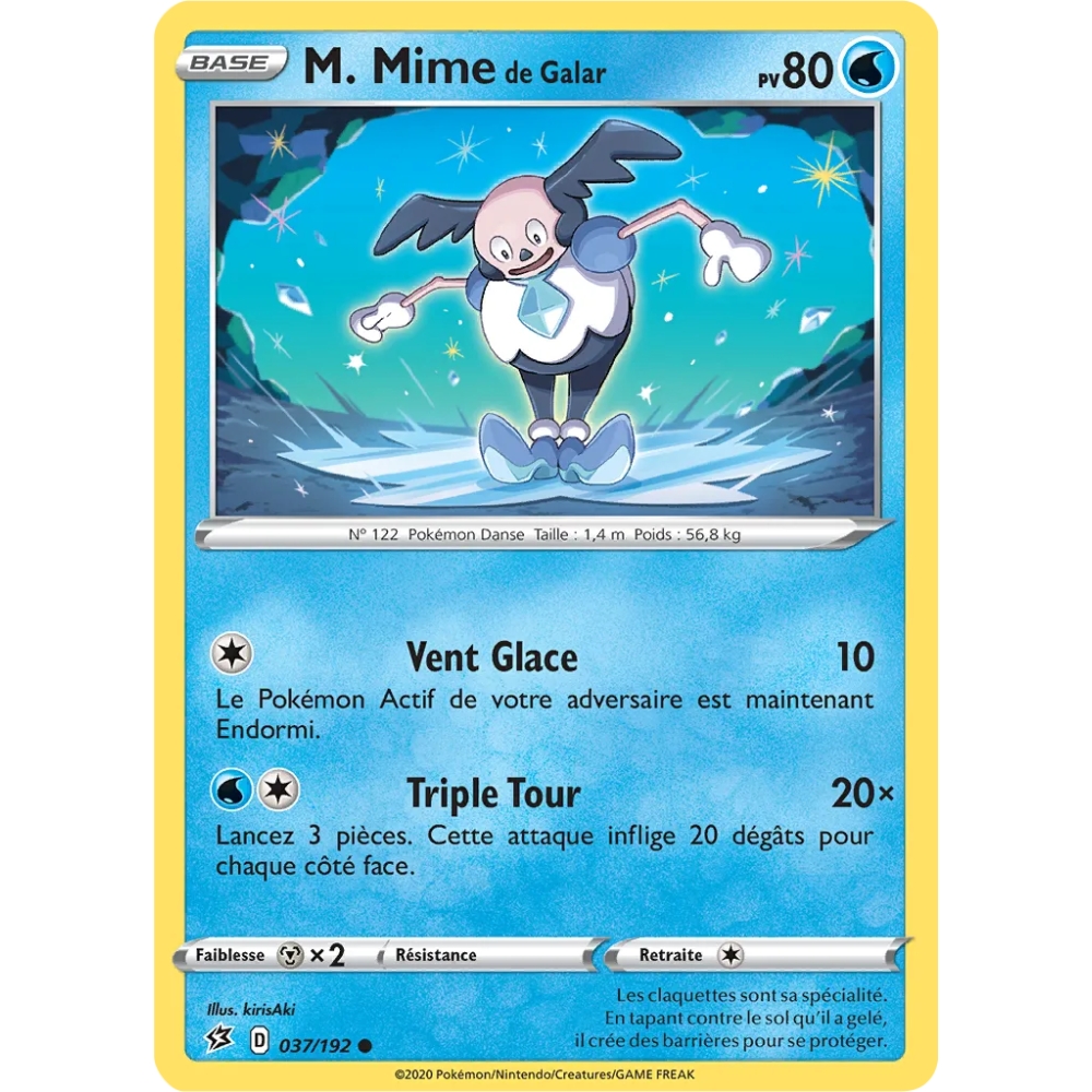 M. Mime de Galar 037/192 : Joyau Commune (Brillante) de l'extension Pokémon Épée et Bouclier Clash des Rebelles