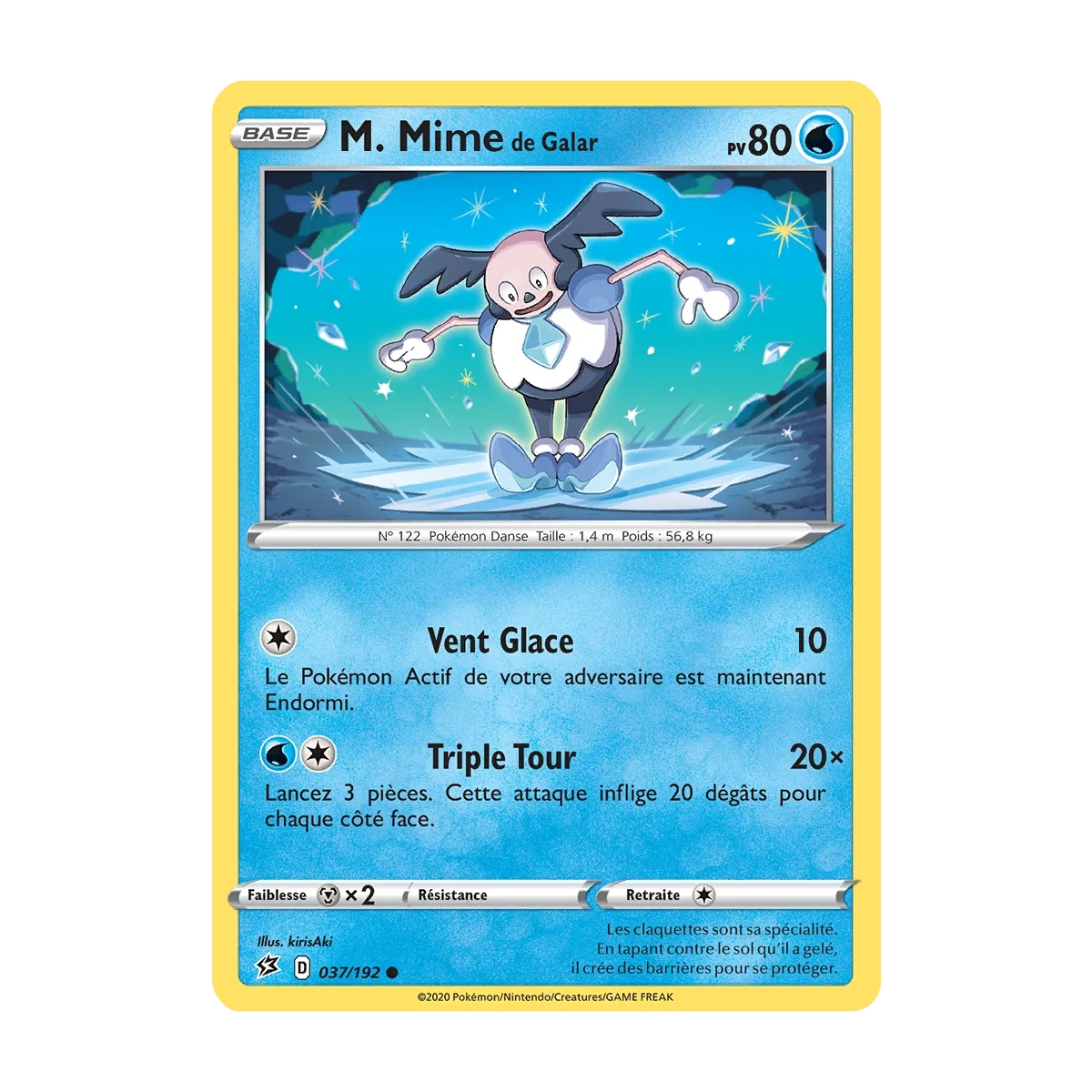 M. Mime de Galar 037/192 : Joyau Commune (Brillante) de l'extension Pokémon Épée et Bouclier Clash des Rebelles