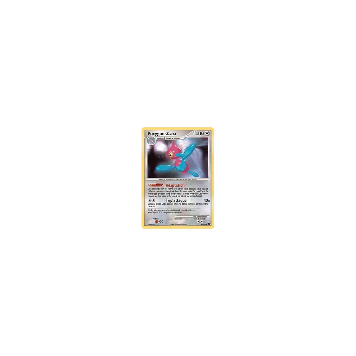 Carte Porygon-Z - Holographique rare de Pokémon Diamant & Perle Duels au sommet 6/106