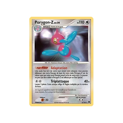 Carte Porygon-Z - Holographique rare de Pokémon Diamant & Perle Duels au sommet 6/106