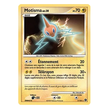 Découvrez Motisma, carte Holographique rare de la série Diamant & Perle Duels au sommet