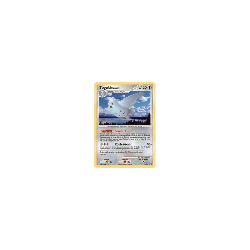 Togekiss 11/106 : Joyau Holographique rare de l'extension Pokémon Diamant & Perle Duels au sommet