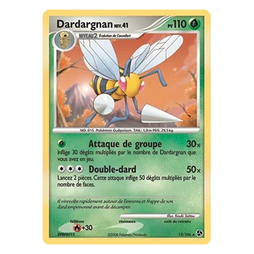 Découvrez Dardargnan, carte Rare (Brillante) de la série Diamant & Perle Duels au sommet