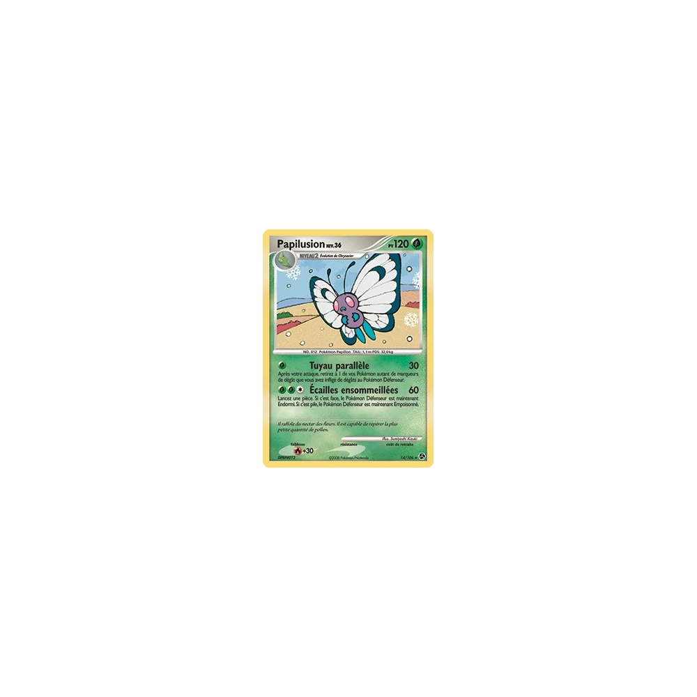 Carte Papilusion - Rare (Brillante) de Pokémon Diamant & Perle Duels au sommet 14/106