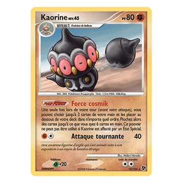 Carte Kaorine - Rare (Brillante) de Pokémon Diamant & Perle Duels au sommet 15/106