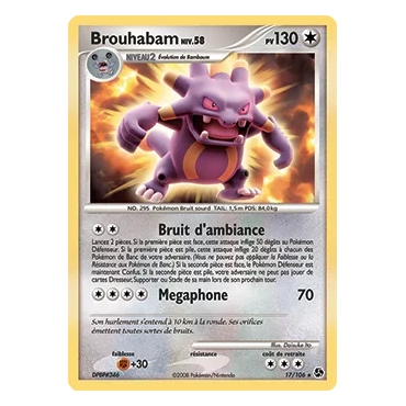 Brouhabam 17/106 : Joyau Rare (Brillante) de l'extension Pokémon Diamant & Perle Duels au sommet
