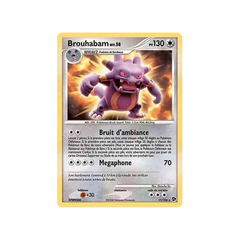 Brouhabam 17/106 : Joyau Rare (Brillante) de l'extension Pokémon Diamant & Perle Duels au sommet