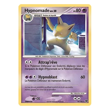 Hypnomade 19/106 : Joyau Rare (Brillante) de l'extension Pokémon Diamant & Perle Duels au sommet