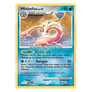 Carte Milobellus - Rare (Brillante) de Pokémon Diamant & Perle Duels au sommet 25/106