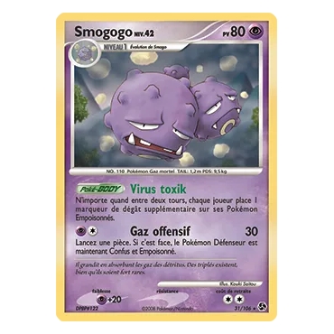 Smogogo 31/106 : Joyau Rare (Brillante) de l'extension Pokémon Diamant & Perle Duels au sommet