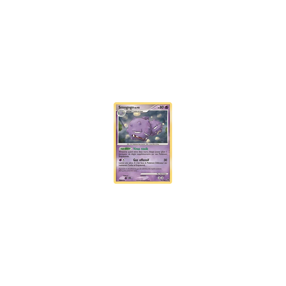 Smogogo 31/106 : Joyau Rare (Brillante) de l'extension Pokémon Diamant & Perle Duels au sommet