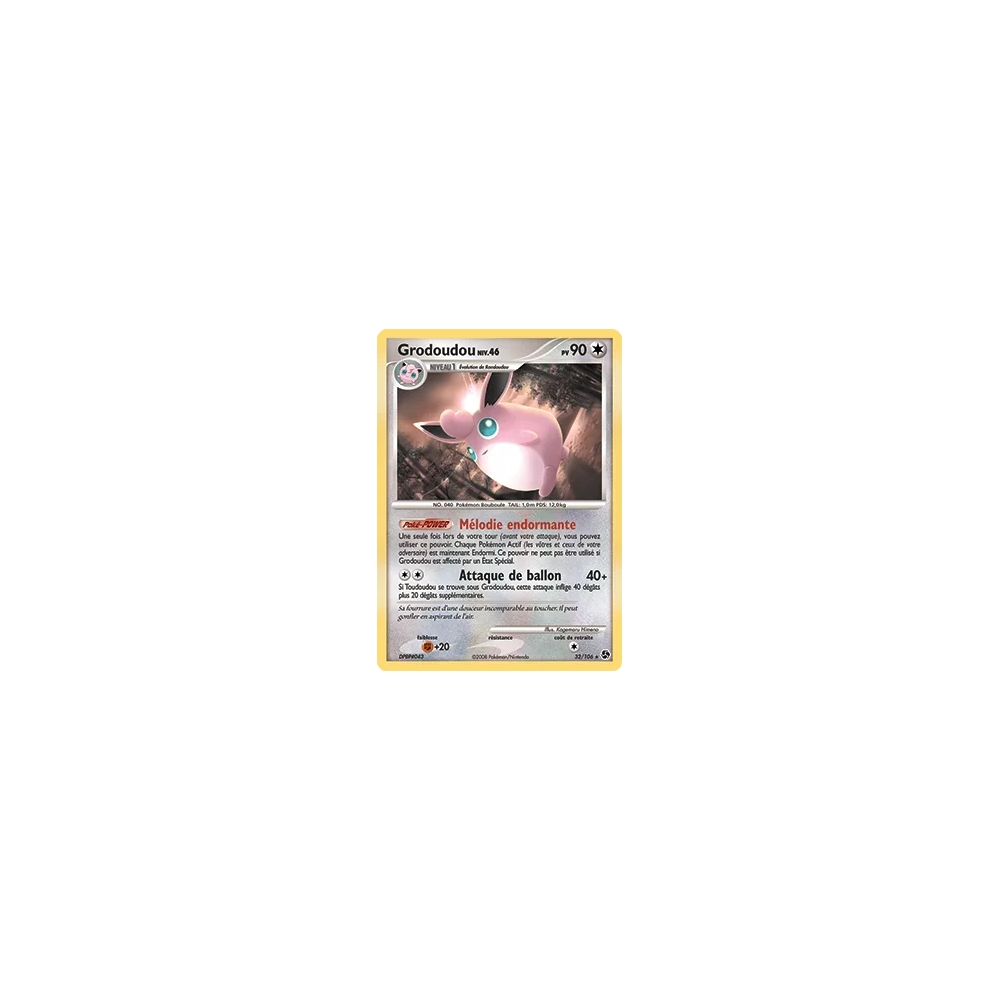 Carte Grodoudou - Rare (Brillante) de Pokémon Diamant & Perle Duels au sommet 32/106