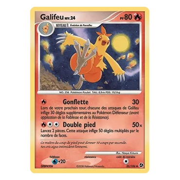 Carte Galifeu - Peu commune (Brillante) de Pokémon Diamant & Perle Duels au sommet 35/106