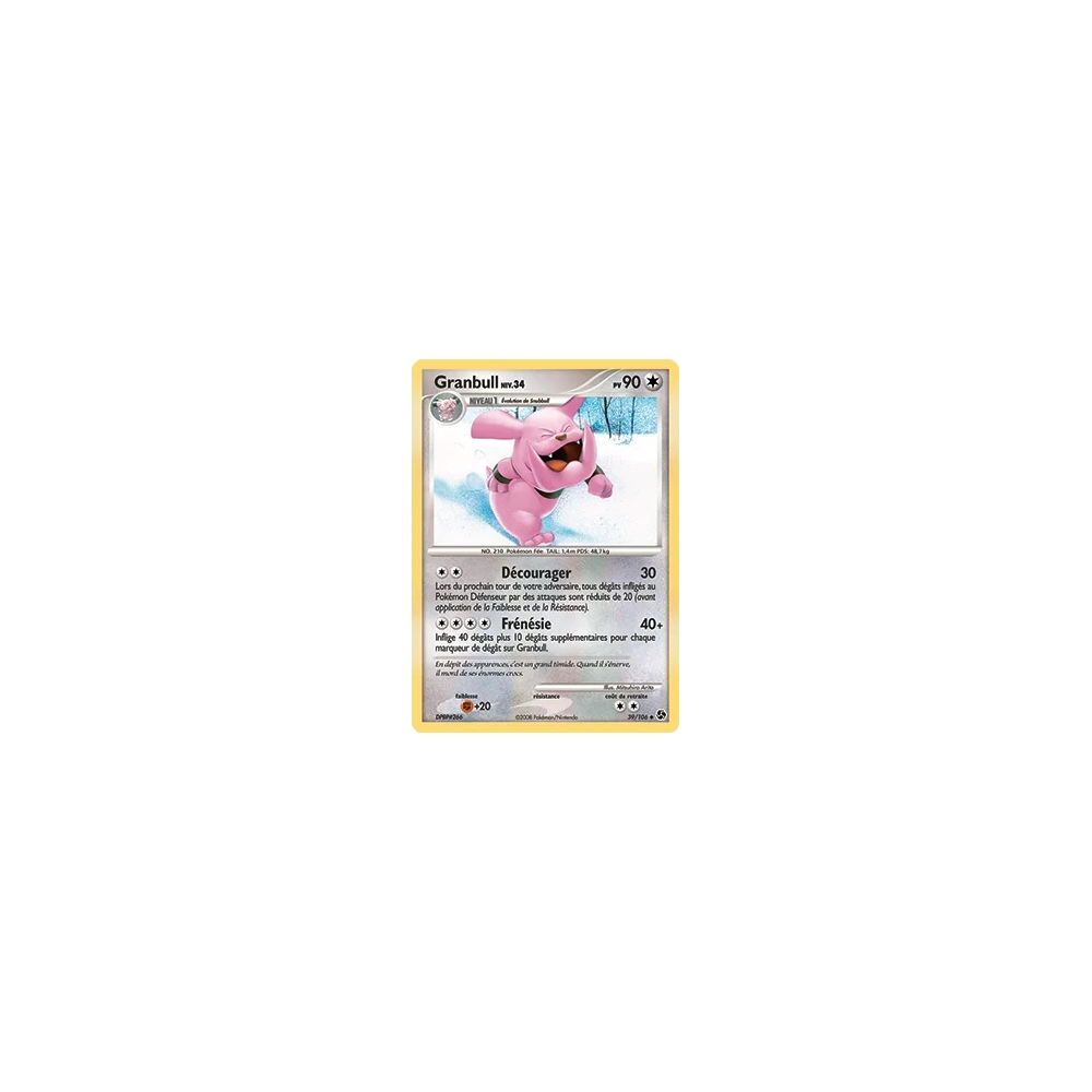 Carte Granbull - Peu commune (Brillante) de Pokémon Diamant & Perle Duels au sommet 39/106