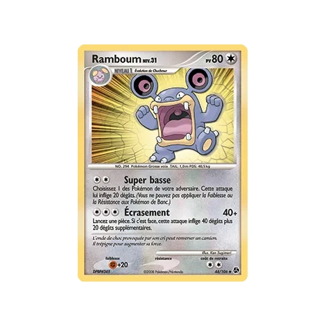 Carte Ramboum - Peu commune (Brillante) de Pokémon Diamant & Perle Duels au sommet 44/106