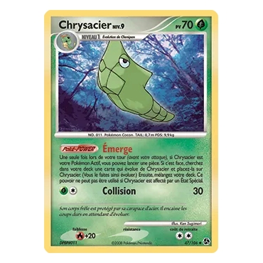 Découvrez Chrysacier, carte Peu commune (Brillante) de la série Diamant & Perle Duels au sommet