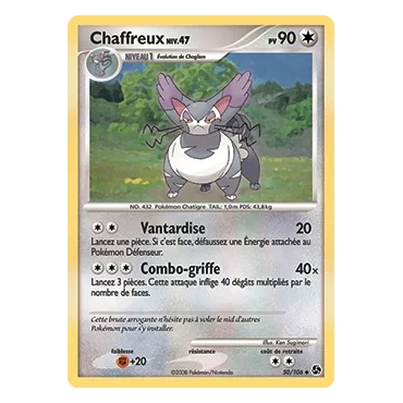 Découvrez Chaffreux, carte Peu commune (Brillante) de la série Diamant & Perle Duels au sommet