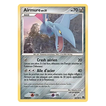 Airmure 53/106 : Joyau Peu commune (Brillante) de l'extension Pokémon Diamant & Perle Duels au sommet