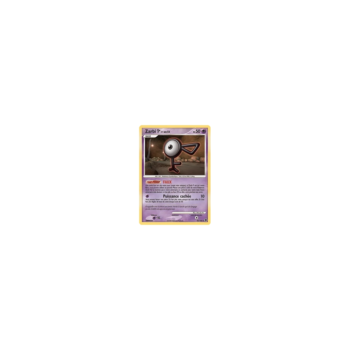 Zarbi F 56/106 : Joyau Peu commune (Brillante) de l'extension Pokémon Diamant & Perle Duels au sommet