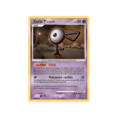 Zarbi F 56/106 : Joyau Peu commune (Brillante) de l'extension Pokémon Diamant & Perle Duels au sommet