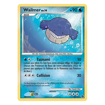 Wailmer 58/106 : Joyau Peu commune (Brillante) de l'extension Pokémon Diamant & Perle Duels au sommet