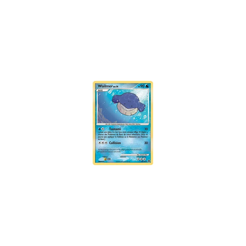 Wailmer 58/106 : Joyau Peu commune (Brillante) de l'extension Pokémon Diamant & Perle Duels au sommet