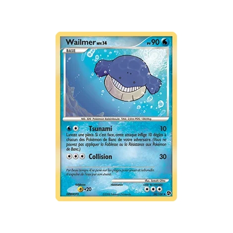 Wailmer 58/106 : Joyau Peu commune (Brillante) de l'extension Pokémon Diamant & Perle Duels au sommet