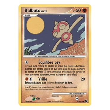 Carte Balbuto - Commune (Brillante) de Pokémon Diamant & Perle Duels au sommet 60/106