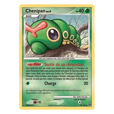 Chenipan 63/106 : Joyau Commune (Brillante) de l'extension Pokémon Diamant & Perle Duels au sommet