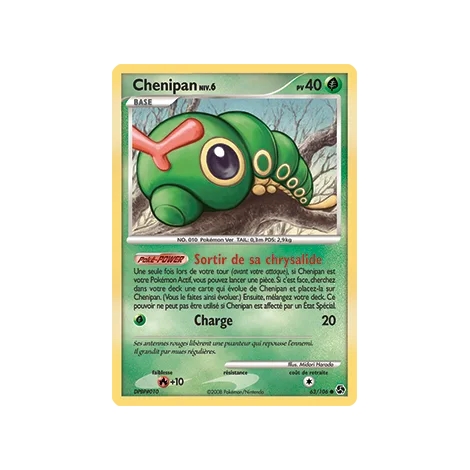 Chenipan 63/106 : Joyau Commune (Brillante) de l'extension Pokémon Diamant & Perle Duels au sommet