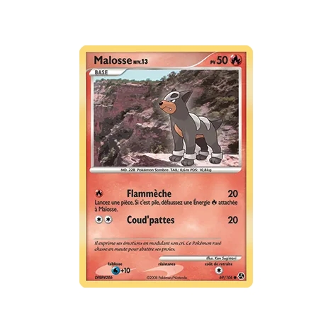 Carte Malosse - Commune (Brillante) de Pokémon Diamant & Perle Duels au sommet 69/106