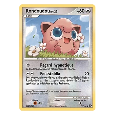 Carte Rondoudou - Commune (Brillante) de Pokémon Diamant & Perle Duels au sommet 72/106