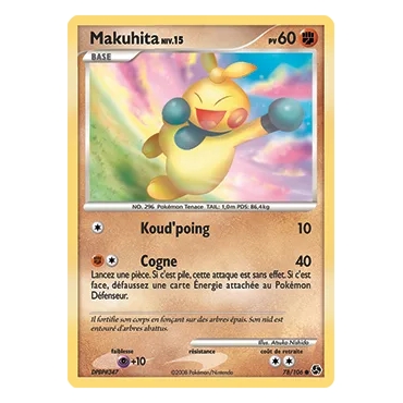 Découvrez Makuhita, carte Commune (Brillante) de la série Diamant & Perle Duels au sommet