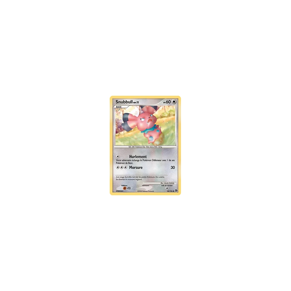 Carte Snubbull - Commune (Brillante) de Pokémon Diamant & Perle Duels au sommet 84/106