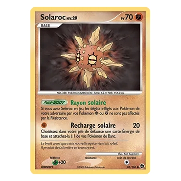 Carte Solaroc - Commune (Brillante) de Pokémon Diamant & Perle Duels au sommet 85/106